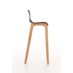 Tabouret de bar Hoover Natura avec structure à 4 pieds, gris