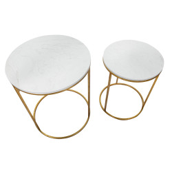 TABLE SIMPLY MARBRE COUPLE Ø 52X63-42X53