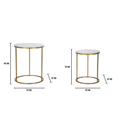 TABLE SIMPLY MARBRE COUPLE Ø 52X63-42X53