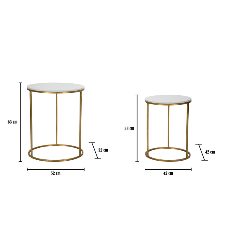 TABLE SIMPLY MARBRE COUPLE Ø 52X63-42X53