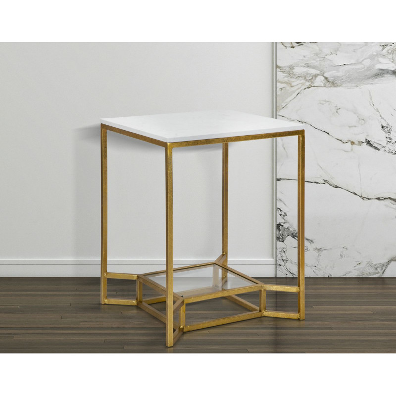 TABLE DOUBLE EN MARBRE CM 47X47X60
