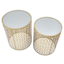 ENSEMBLE DE TABLES 2 PCS OBLIN CM Ø 41X50-37,5X47
