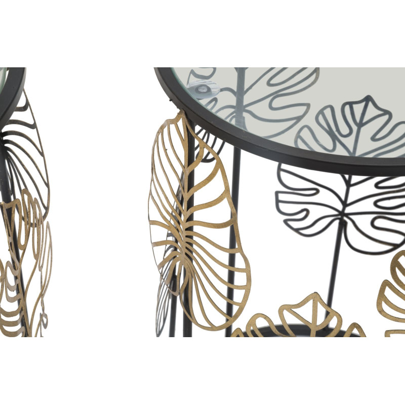 TABLE FOGLIE GLAM COPPIA CM Ø 38X55-33X50