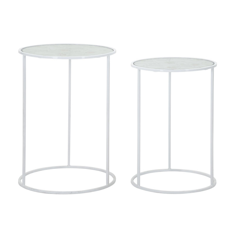TABLE BLANCHE HARTS COPPIA CM Ø 43X60-38X55