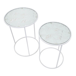 TABLE BLANCHE HARTS COPPIA CM Ø 43X60-38X55