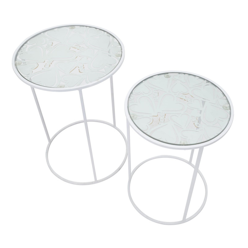 TABLE BLANCHE HARTS COPPIA CM Ø 43X60-38X55