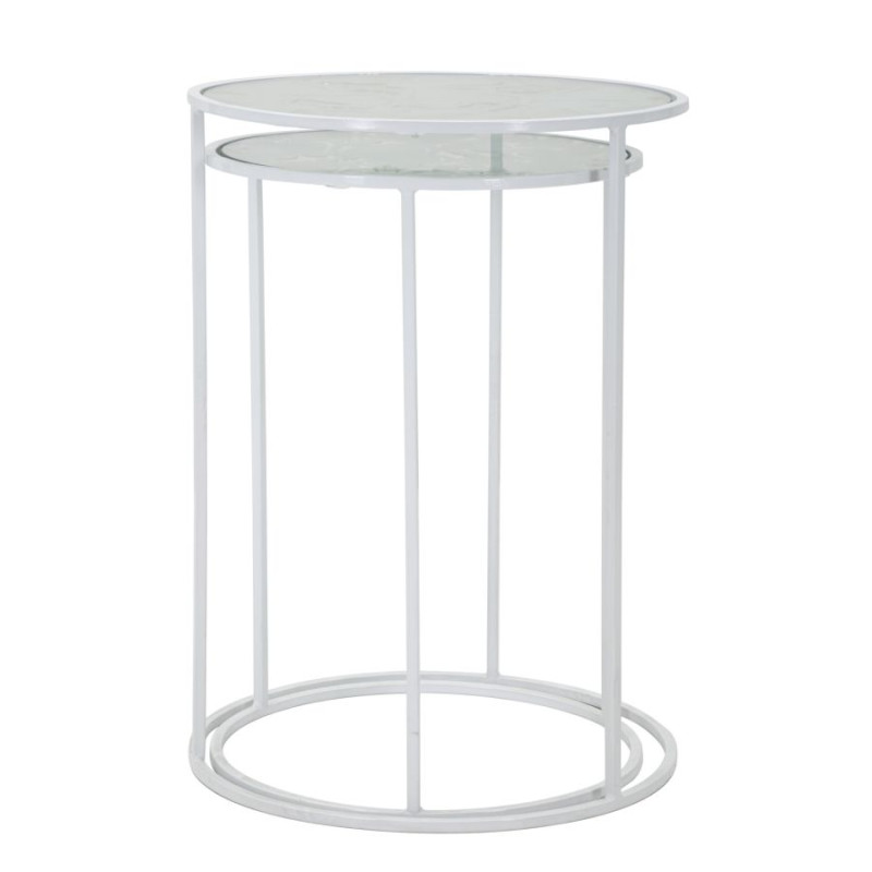 TABLE BLANCHE HARTS COPPIA CM Ø 43X60-38X55