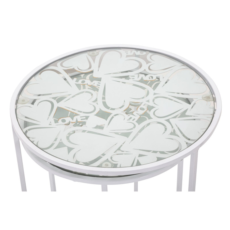TABLE BLANCHE HARTS COPPIA CM Ø 43X60-38X55
