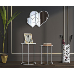 TABLE BLANCHE HARTS COPPIA CM Ø 43X60-38X55