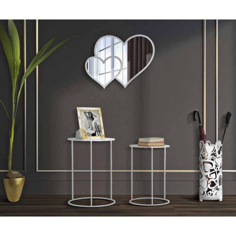 TABLE BLANCHE HARTS COPPIA CM Ø 43X60-38X55