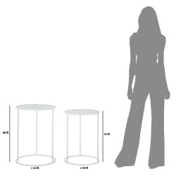 TABLE BLANCHE HARTS COPPIA CM Ø 43X60-38X55