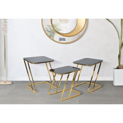 TABLE SIMPLE 3 PIÈCES CM 44X50,5X55,5-39X49X51-34X47X45