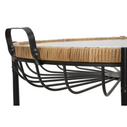 TABLE BASSE CEBU AVEC VERRE ET PUITS CM 70,5X65X57