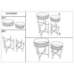 TABLE FUJI SET 2 PCS CM Ø 40X50-35X40