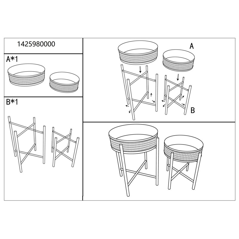 TABLE FUJI SET 2 PCS CM Ø 40X50-35X40