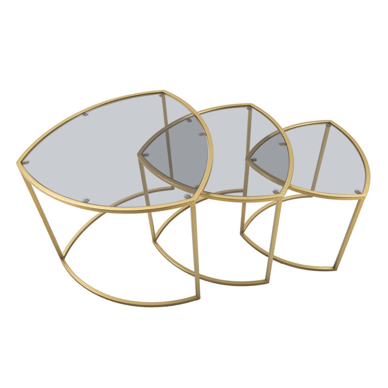 TABLE BASSE TRIANGLE ENSEMBLE 3 PZ CM Ø 60X50-50X45-40X40