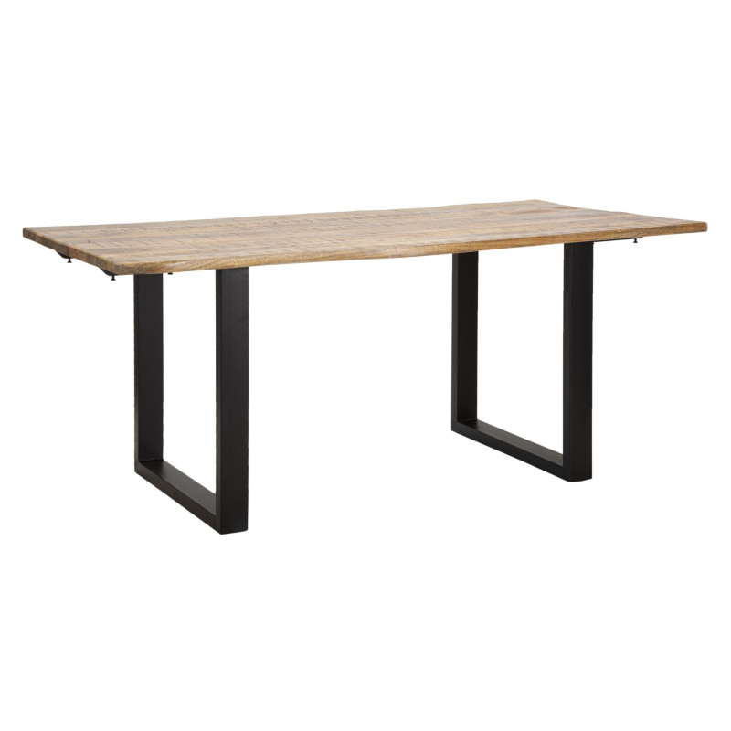 TABLE À MANGER EXTENSIBLE - BORD - 180 x 90 x 77 cm - LONGUEUR TOTALE 280 cm (BOIS DE MANGUE)