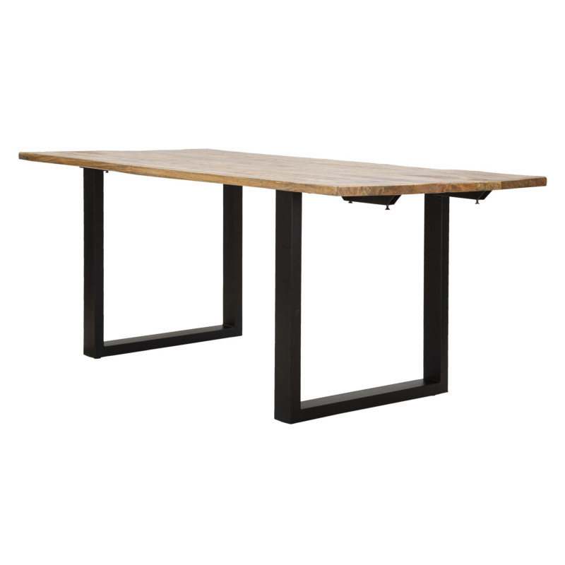 TABLE À MANGER EXTENSIBLE - BORD - 180 x 90 x 77 cm - LONGUEUR TOTALE 280 cm (BOIS DE MANGUE)