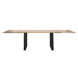 TABLE À MANGER EXTENSIBLE - BORD - 180 x 90 x 77 cm - LONGUEUR TOTALE 280 cm (BOIS DE MANGUE)