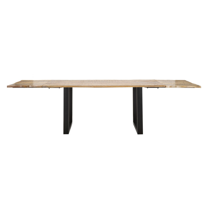 TABLE À MANGER EXTENSIBLE - BORD - 180 x 90 x 77 cm - LONGUEUR TOTALE 280 cm (BOIS DE MANGUE)