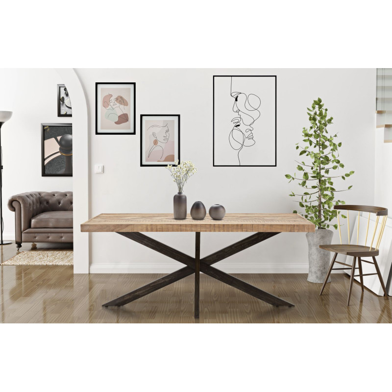 TAVOLO DA PRANZO X CM 180X90X77 (LEGNO DI ACACIA NICOLITICA)