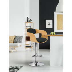 Tabouret de bar Kingston C naturel/noir
