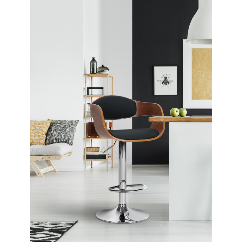Tabouret de bar Kingston C noyer/noir