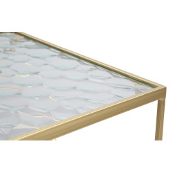 TABLE EN VERRE 2 PIÈCES CM 31,5X31,5X68-28X28X64