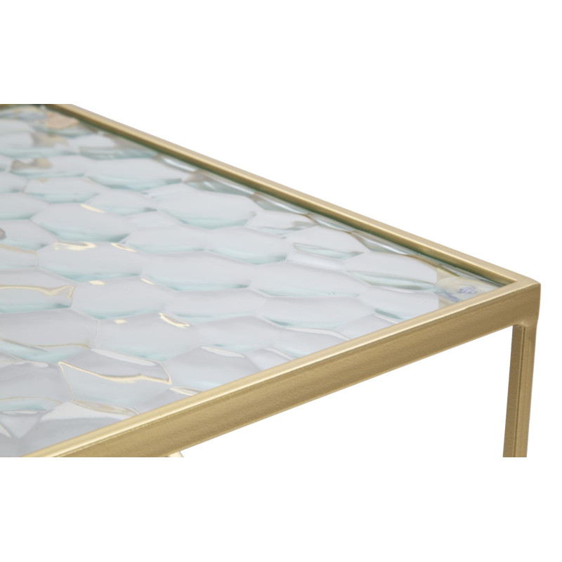 TABLE EN VERRE 2 PIÈCES CM 31,5X31,5X68-28X28X64