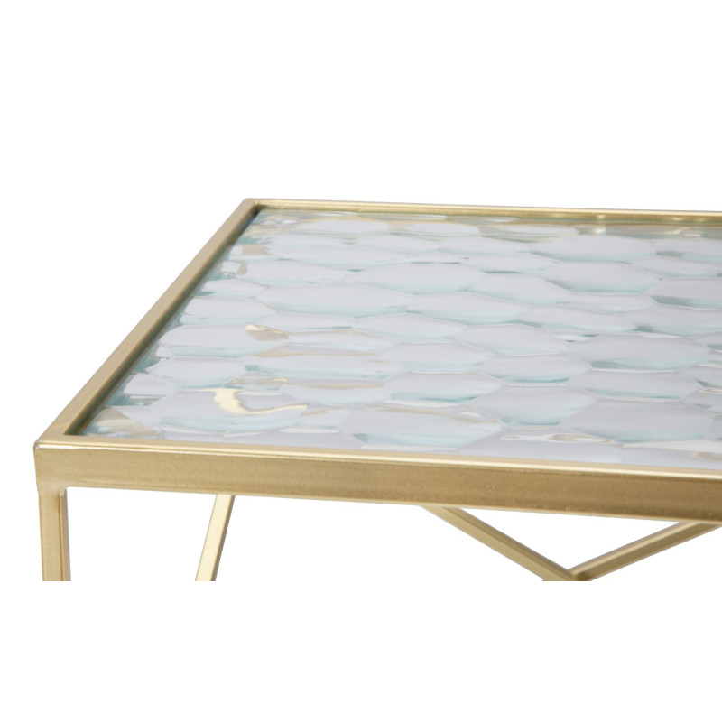 TABLE EN VERRE 2 PIÈCES CM 31,5X31,5X68-28X28X64