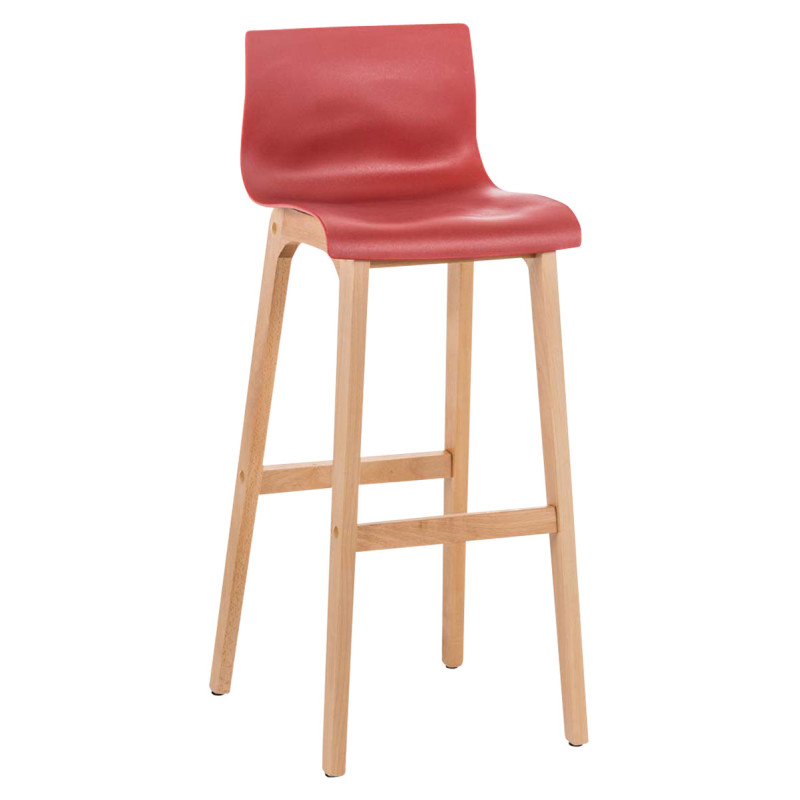 Tabouret de bar Hoover Natura 4 pieds structure rouge