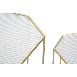 SUPPORT DE TÉLÉPHONE EN VERRE NEUF ENSEMBLE 2 PIÈCES CM 50X46X100-40X37X80