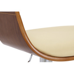 Taburete de bar Kingston Nogal/crema