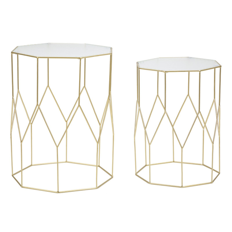TABLE NEW GLASS SET 2 PCS A CM Ø 37X47-31X42