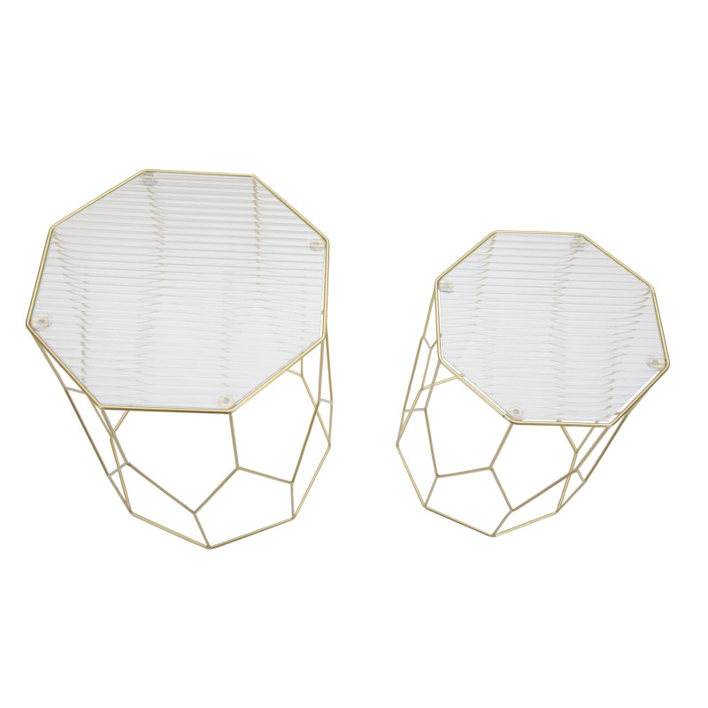 TABLE NEW GLASS SET 2 PCS A CM Ø 37X47-31X42