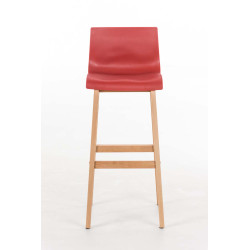 Tabouret de bar Hoover Natura 4 pieds structure rouge