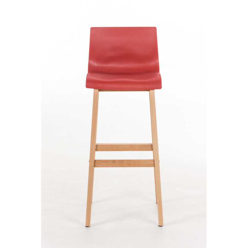 Tabouret de bar Hoover Natura 4 pieds structure rouge