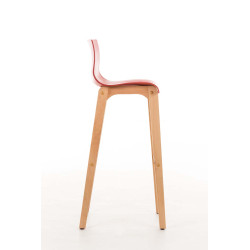 Tabouret de bar Hoover Natura 4 pieds structure rouge