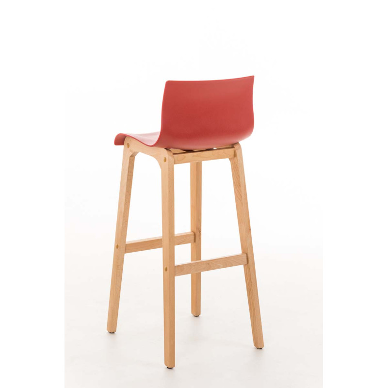 Tabouret de bar Hoover Natura 4 pieds structure rouge