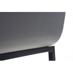 Tabouret de bar Avola en cuir, plat, B78 gris