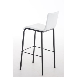 Tabouret de bar Avola en cuir, plat, B78 blanc