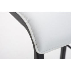 Tabouret de bar Avola en cuir, plat, B78 blanc