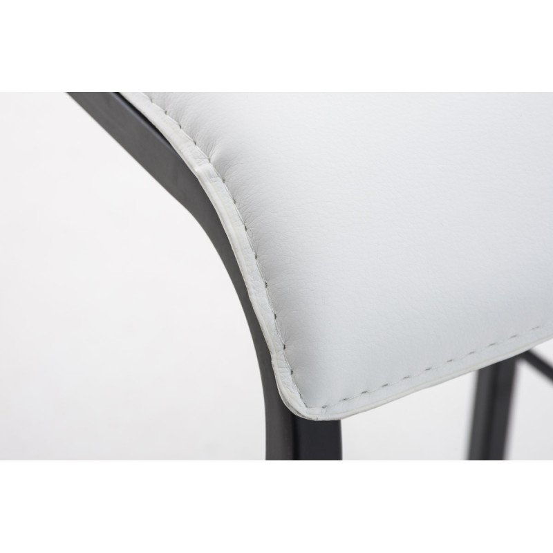 Tabouret de bar Avola en cuir, plat, B78 blanc