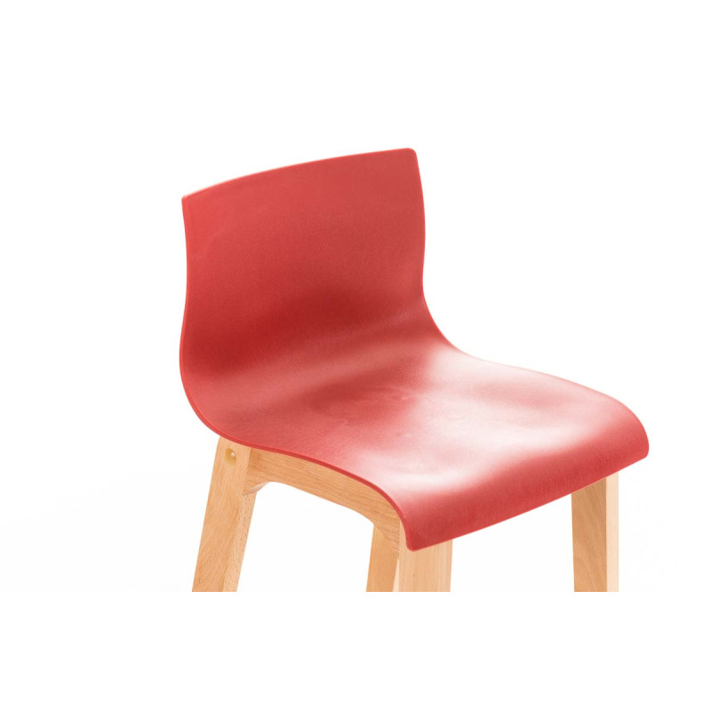 Tabouret de bar Hoover Natura 4 pieds structure rouge