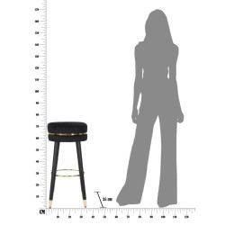 TABOURET DE BAR PARIS NERO/GOLD CM Ø 35X74