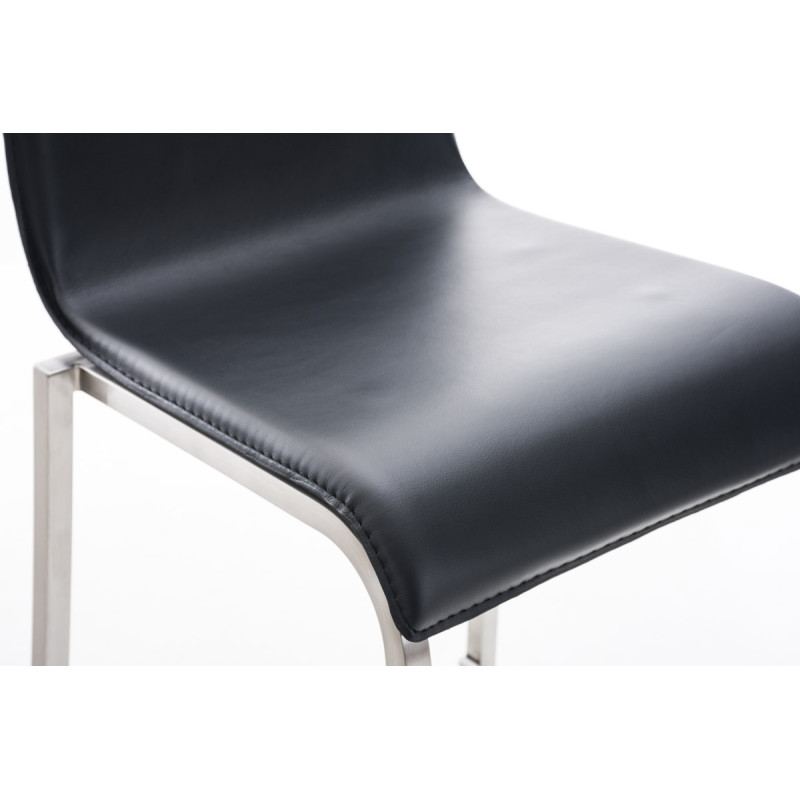 Sgabello Avola E78 in similpelle nero