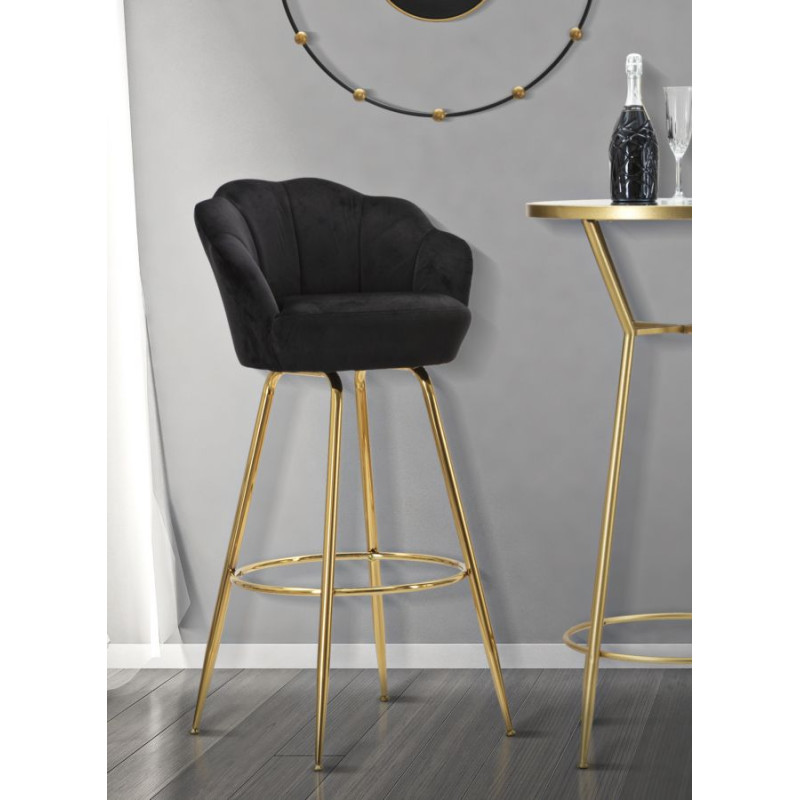 TABOURET DE BAR VIENNA NERO CM 55X53X110