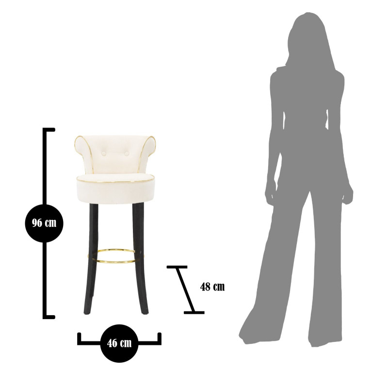 TABOURET DE BAR LUXY CRÈME CM 46X48X96