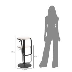 TABOURET DE BAR RÉhausseur DESTINY BLANC CM Ø 41X61-83