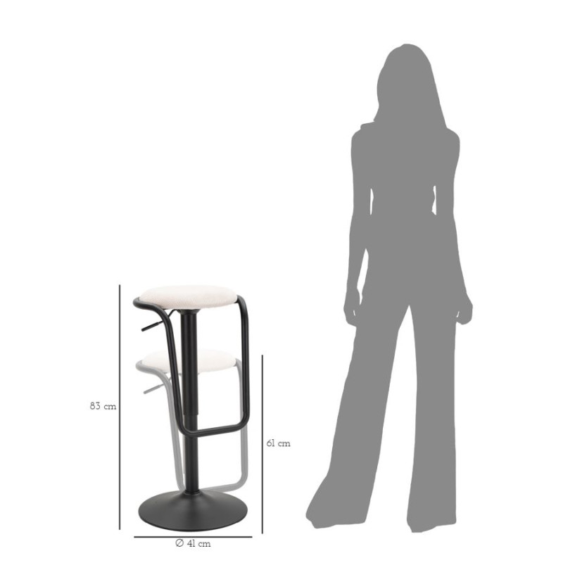TABOURET DE BAR RÉhausseur DESTINY BLANC CM Ø 41X61-83